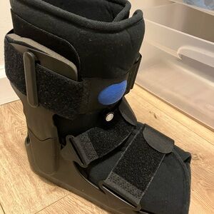 Black Medical Walking Boot with Blue Accent